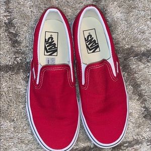 Red slip on vans